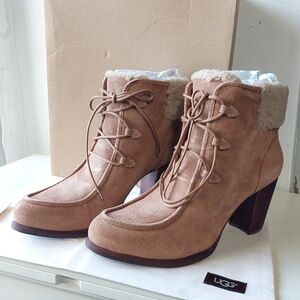 UGG Analise Women's Brown Suede Heeled Boots